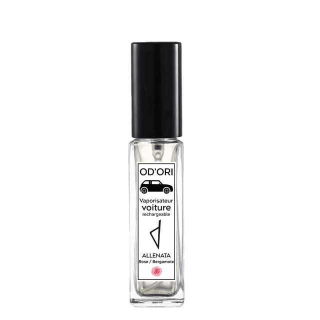 Vaporisateur voiture rechargeable 10ml - ALLENATA (Rose / Bergamote)